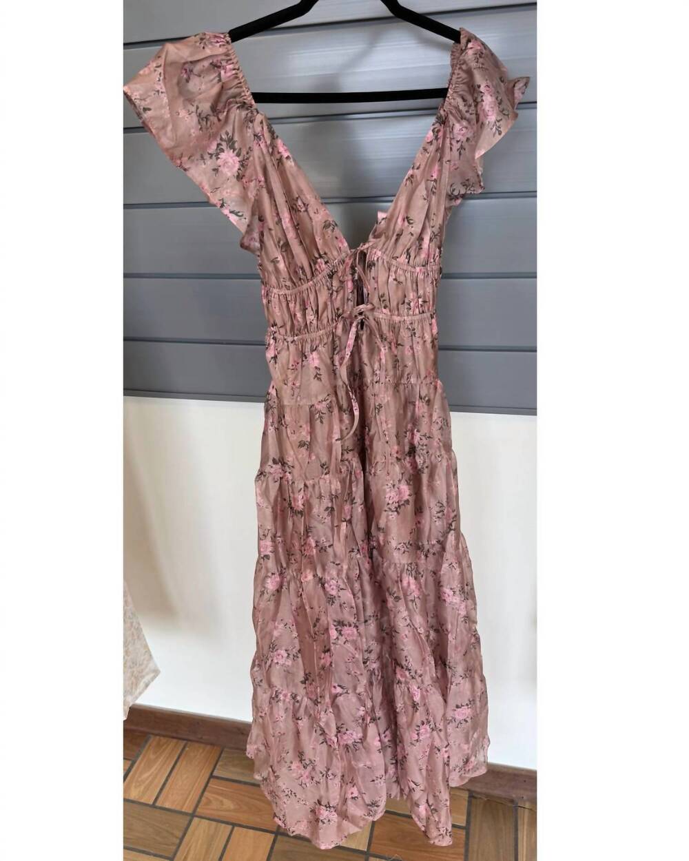 NEW STORIA women's moonlit bloom midi dress in mauve